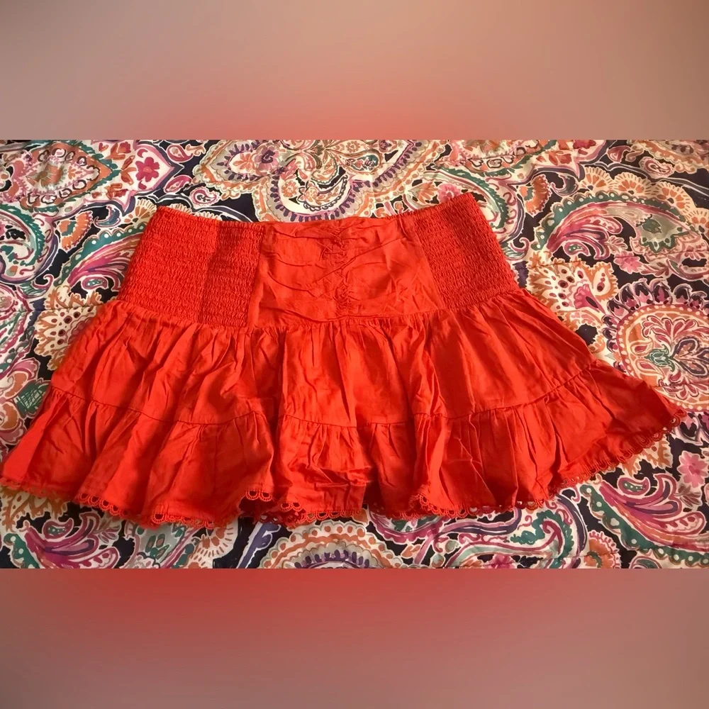 Anthropologie Maeve Flirty Tiered Mini Skirt Size L - Picture 3 of 8